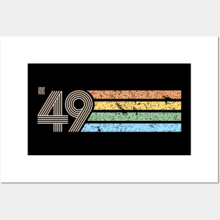 Vintage Born in 1949 Retro Style 70th Birthday Gift Posters and Art